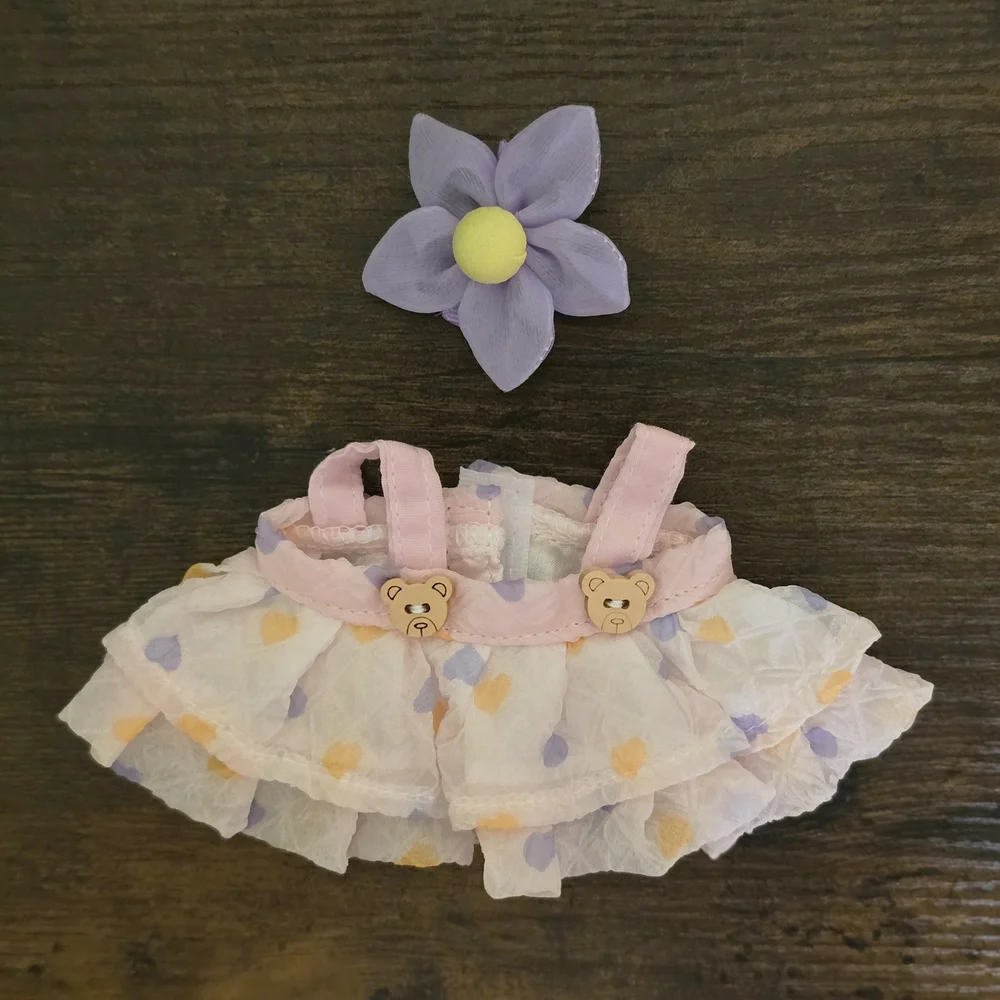 Fashion Labubu Pink Dress and Purple Flower Barrette‎ NWT (Doll NOT Included)